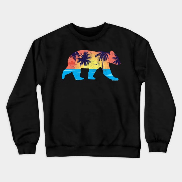 Sunset Beach Bear Coastal Miami Gay Bear | BearlyBrand Crewneck Sweatshirt by The Bearly Brand